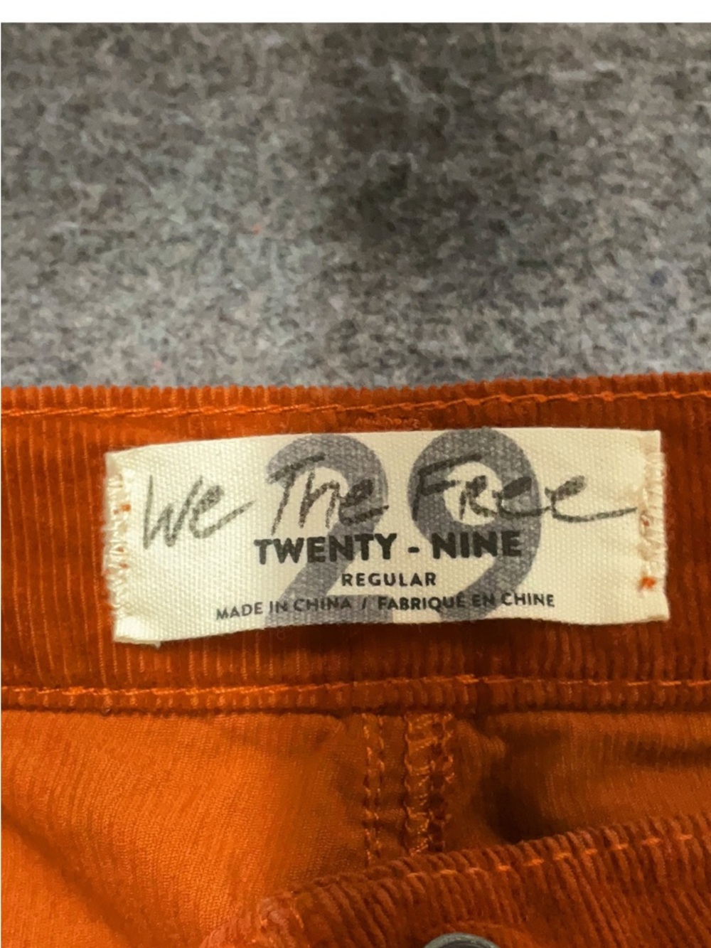 NWT We The Free Free People Rust Corduroy Distressed Skinny Jeans Size 29 - Picture 5 of 6